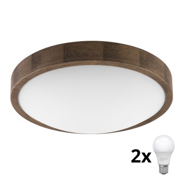 Brilagi - LED griestu lampa CARVALHO SLIM 2xE27/60W/230V ozola valrieksts pr. 37 cm