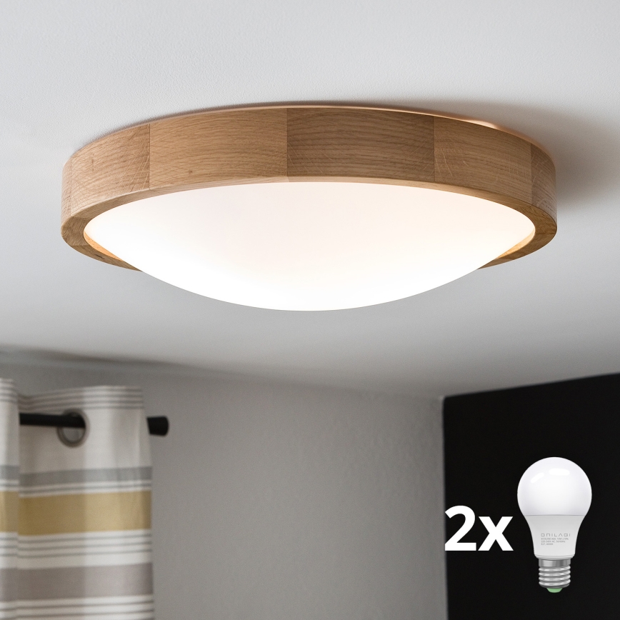 Brilagi - LED Griestu lampa CARVALHO SLIM 2xE27/60W/230V ozols d. 37 cm