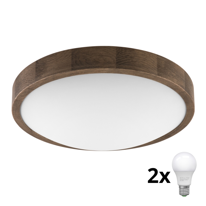 Brilagi - LED Griestu lampa CARVALHO SLIM 2xE27/60W/230V ozols d. 37 cm