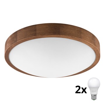 Brilagi - LED Griestu lampa CARVALHO SLIM 2xE27/60W/230V ozols ķirsis d. 37 cm