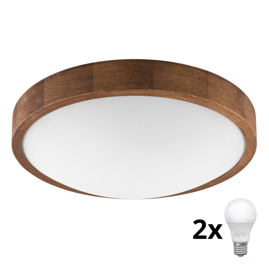 Brilagi - LED Griestu lampa CARVALHO SLIM 2xE27/60W/230V ozols ķirsis d. 37 cm