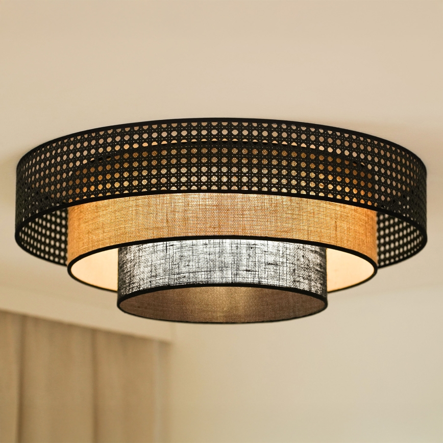 Brilagi - LED Griestu lampa DAKOTA LUNETA LED/12W/230V d. 60 cm 3000K/4000K/6400K melna/bēša