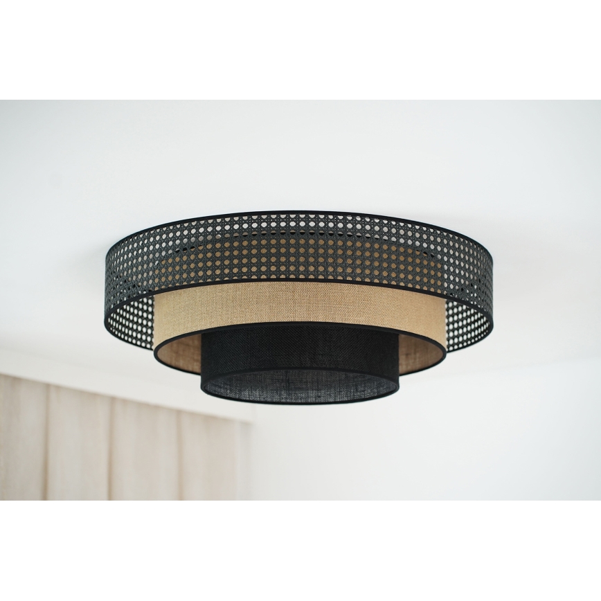 Brilagi - LED Griestu lampa DAKOTA LUNETA LED/12W/230V d. 60 cm 3000K/4000K/6400K melna/bēša