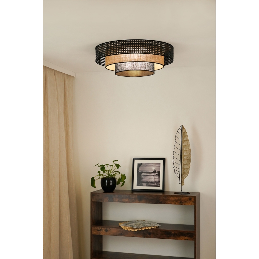 Brilagi - LED Griestu lampa DAKOTA LUNETA LED/12W/230V d. 60 cm 3000K/4000K/6400K melna/bēša
