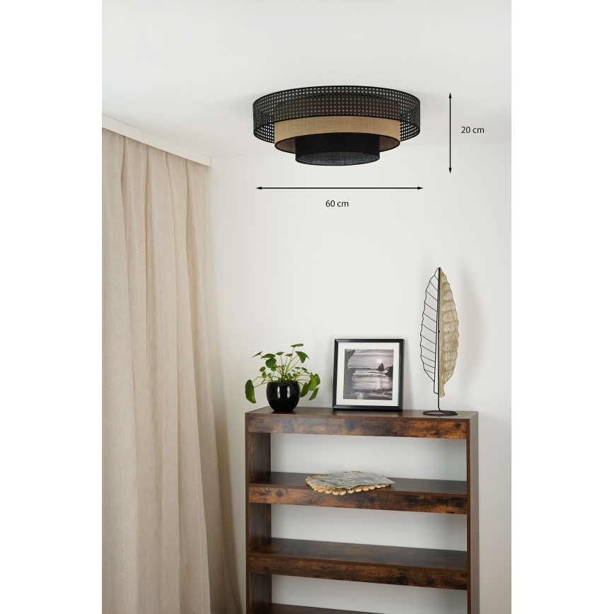 Brilagi - LED Griestu lampa DAKOTA LUNETA LED/12W/230V d. 60 cm 3000K/4000K/6400K melna/bēša