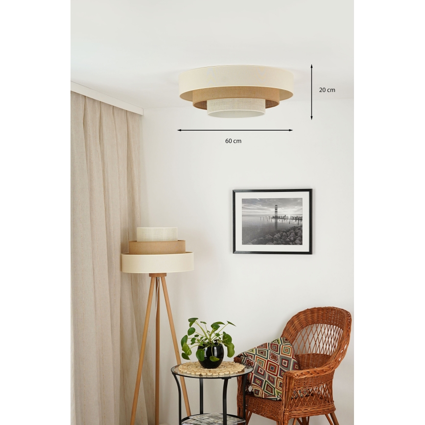 Brilagi - LED Griestu lampa DENVER LUNETA LED/12W/230V d. 60 cm 3000K/4000K/6400K bēša/krēmkrāsa