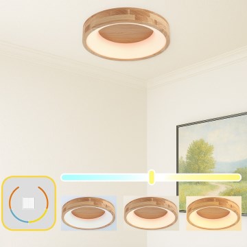 Brilagi - LED griestu lampa FALCON WOOD LED/30W/230V 3000/4000/6000K koka Ø 45 cm