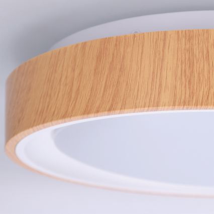 Brilagi - LED griestu gaismeklis FLOCO LED/24W/230V Ø 30 cm koka dekors/balts