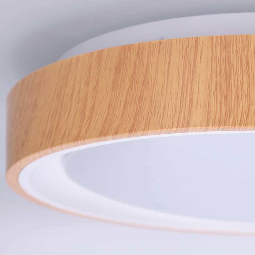 Brilagi - LED griestu gaismeklis FLOCO LED/24W/230V Ø 30 cm koka dekors/balts