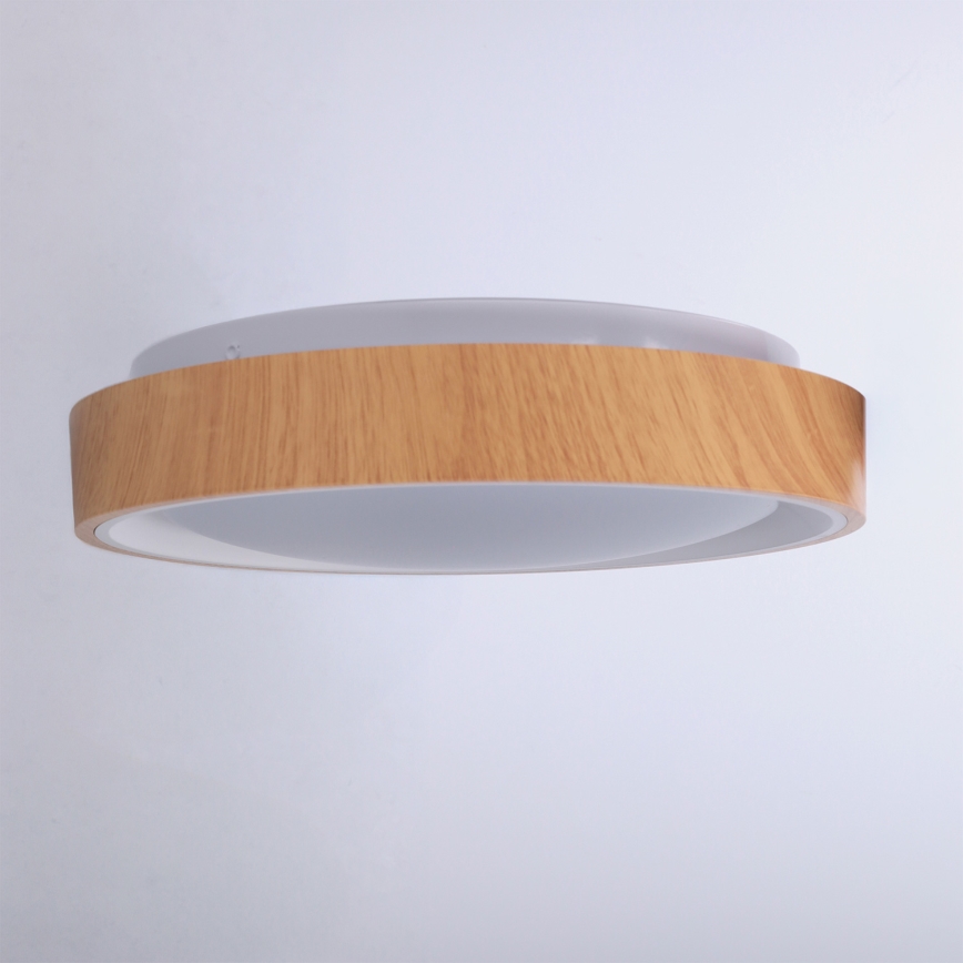 Brilagi - LED griestu gaismeklis FLOCO LED/24W/230V Ø 30 cm koka dekors/balts