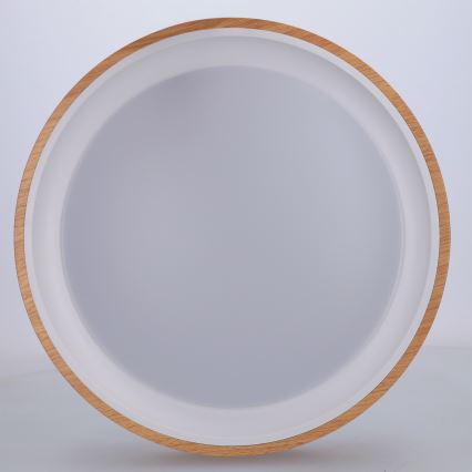 Brilagi - LED griestu gaismeklis FLOCO LED/24W/230V Ø 30 cm koka dekors/balts