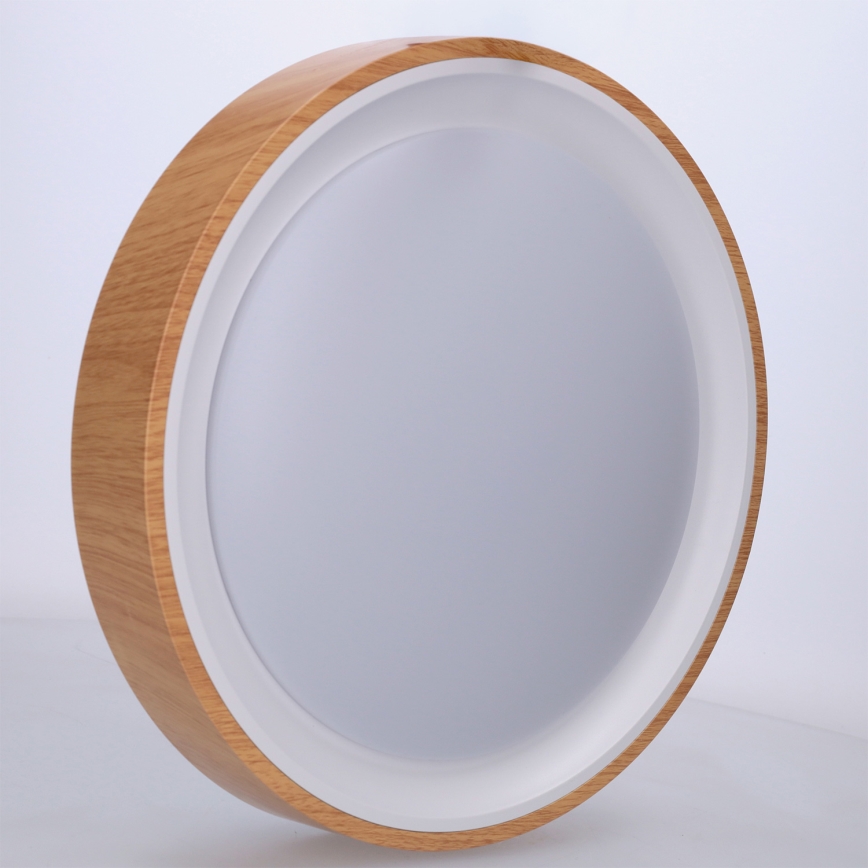 Brilagi - LED griestu gaismeklis FLOCO LED/24W/230V Ø 30 cm koka dekors/balts