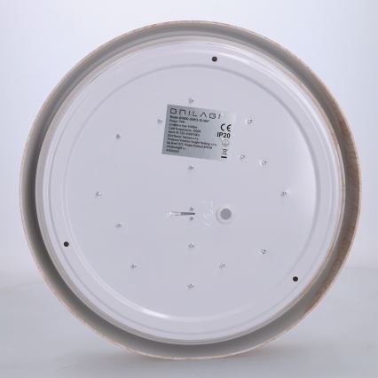 Brilagi - LED griestu gaismeklis FLOCO LED/24W/230V Ø 30 cm koka dekors/balts