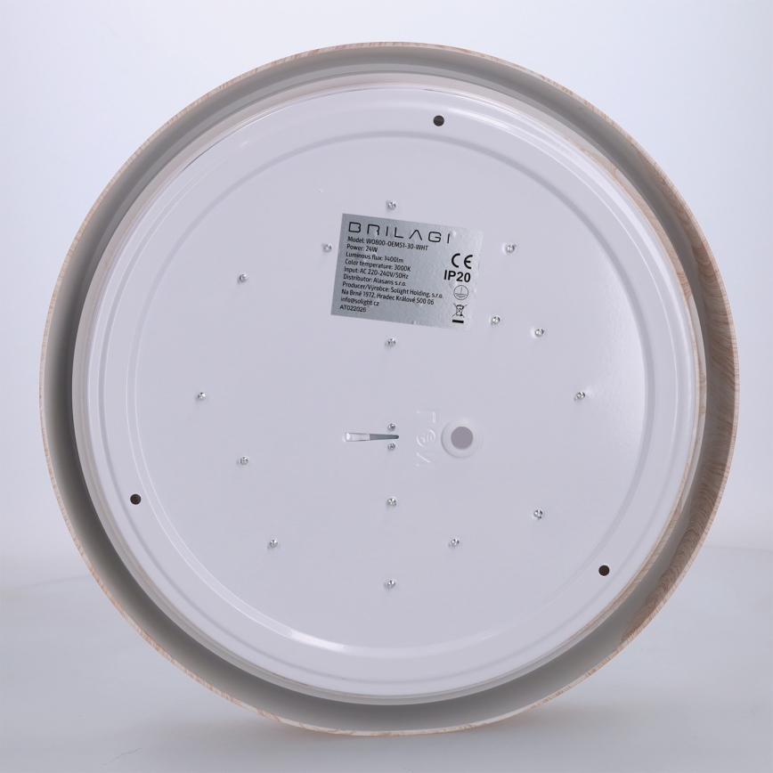 Brilagi - LED griestu gaismeklis FLOCO LED/24W/230V Ø 30 cm koka dekors/balts