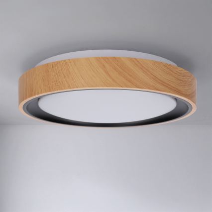 Brilagi - LED griestu lampa FLOCO LED/24W/230V Ø 30 cm koka dekors/melns