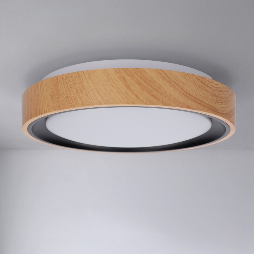 Brilagi - LED griestu lampa FLOCO LED/24W/230V Ø 30 cm koka dekors/melns