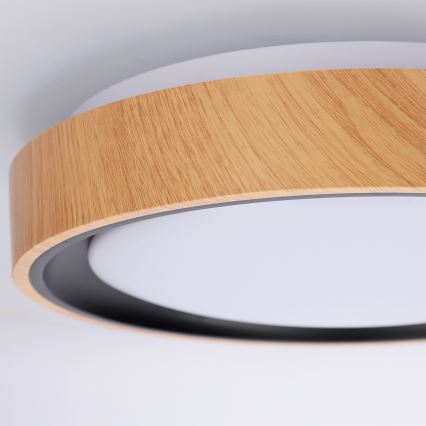 Brilagi - LED griestu lampa FLOCO LED/24W/230V Ø 30 cm koka dekors/melns