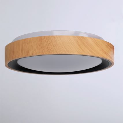 Brilagi - LED griestu lampa FLOCO LED/24W/230V Ø 30 cm koka dekors/melns