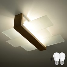 Brilagi -  LED Griestu lampa HERA 2xE27/7,5W/230V koks