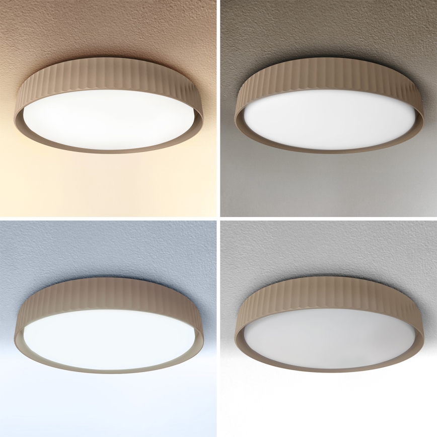 Brilagi - dimmējams LED griestu gaismeklis LUCIA LED/60W/230V 3000–6500K Ø 59 cm brūns + tālvadības pults