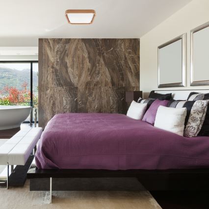 Brilagi - LED regulējams griestu gaismeklis MANAROLA CUBIC LED/24W/230V 45x45 cm 3000-6500K ozols + tālvadības pults