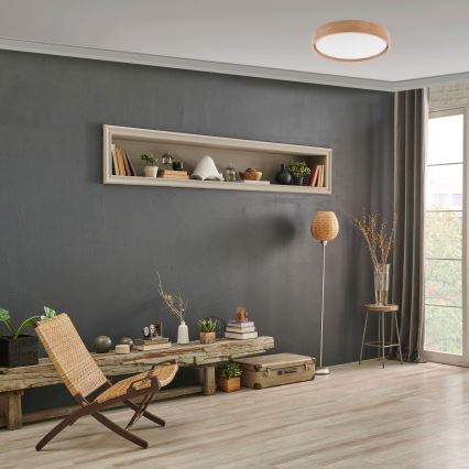 Brilagi - LED Aptumšojama griestu lampa MANAROLA SMART LED/24W/230V 2700-6500K ozols d. 41 cm Wi-Fi + tālvadības pults Tuya