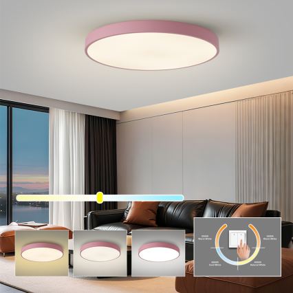 Brilagi - LED griestu gaismeklis POOL LED/100W/230V 3000/4000/6000K Ø 80 cm rozā