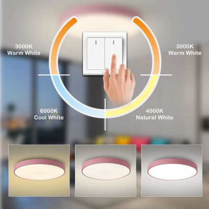 Brilagi - LED griestu gaismeklis POOL LED/100W/230V 3000/4000/6000K Ø 80 cm rozā
