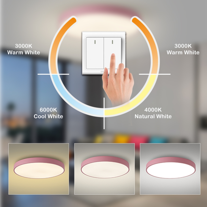 Brilagi - LED griestu gaismeklis POOL LED/100W/230V 3000/4000/6000K Ø 80 cm rozā