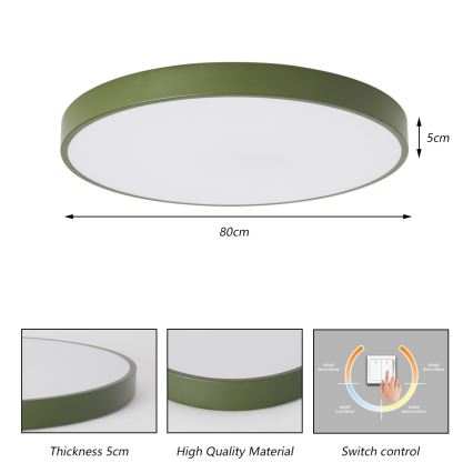 Brilagi - LED griestu lampa POOL LED/100W/230V 3000/4000/6000K Ø 80 cm zaļa