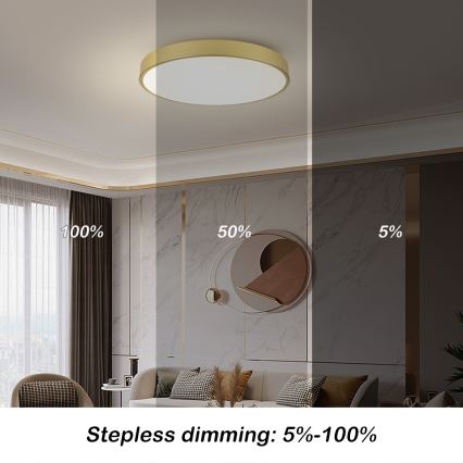 Brilagi - LED griestu lampa POOL LED/100W/230V 3000/4000/6000K Ø 80 cm zelta krāsā