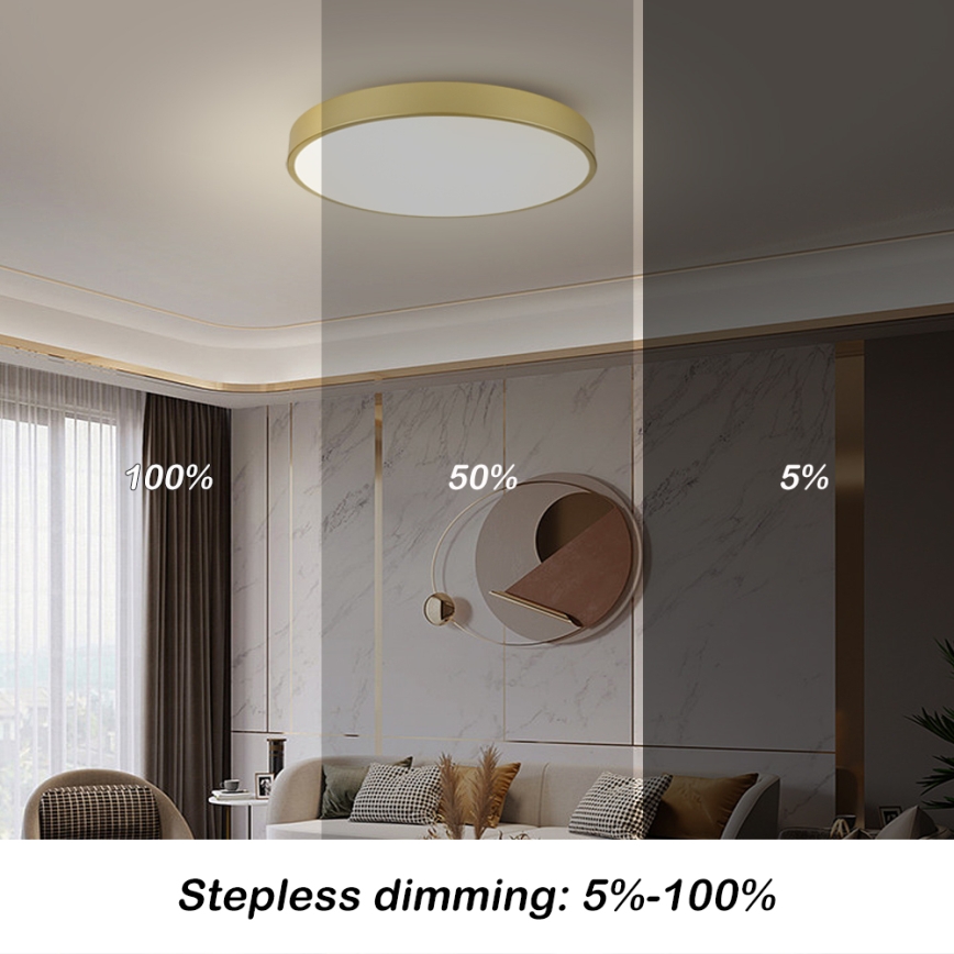 Brilagi - LED griestu lampa POOL LED/100W/230V 3000/4000/6000K Ø 80 cm zelta krāsā