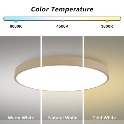Brilagi - LED griestu lampa POOL LED/128W/230V 3000/4000/6000K Ø 100 cm bēša