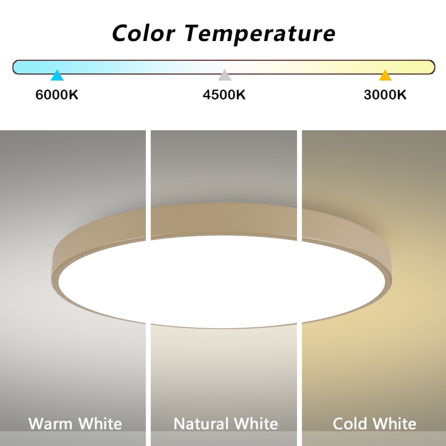 Brilagi - LED griestu lampa POOL LED/128W/230V 3000/4000/6000K Ø 100 cm bēša