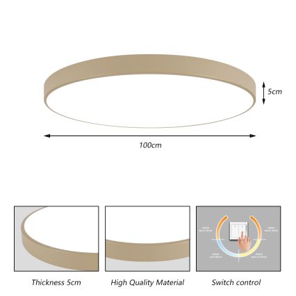 Brilagi - LED griestu lampa POOL LED/128W/230V 3000/4000/6000K Ø 100 cm bēša