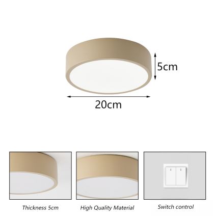 Brilagi - LED griestu gaismeklis POOL LED/18W/230V 3000/4000/6000K Ø 20 cm, bēšs