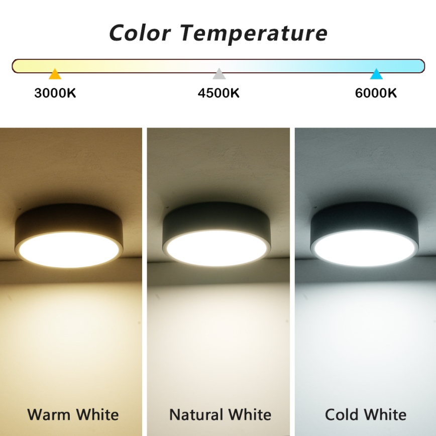 Brilagi - LED griestu lampa POOL LED/18W/230V 3000/4000/6000K pr. 20 cm melna