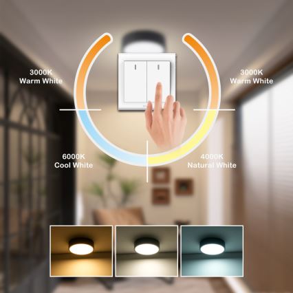 Brilagi - LED griestu lampa POOL LED/18W/230V 3000/4500/6000K pr. 20 cm melna