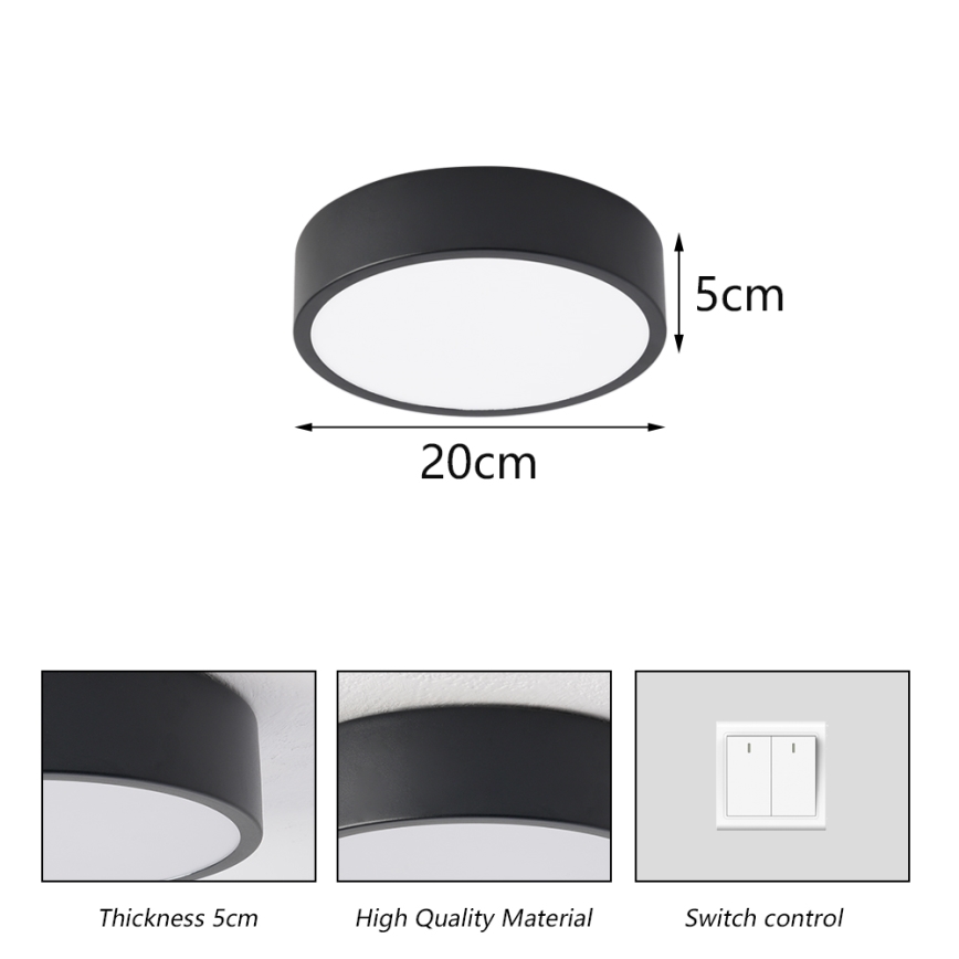 Brilagi - LED griestu lampa POOL LED/18W/230V 3000/4500/6000K pr. 20 cm melna