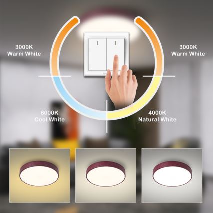 Brilagi - LED griestu gaismeklis POOL LED/36W/230V 3000/4000/6000K Ø 30 cm bordo