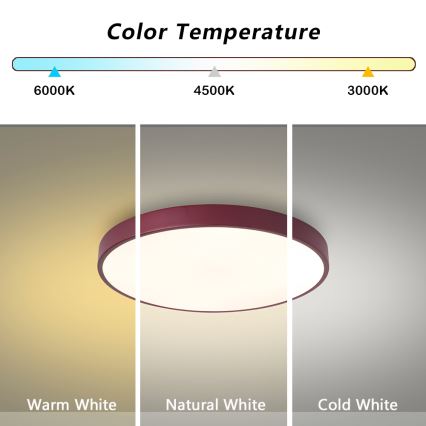 Brilagi - LED griestu gaismeklis POOL LED/36W/230V 3000/4000/6000K Ø 30 cm bordo