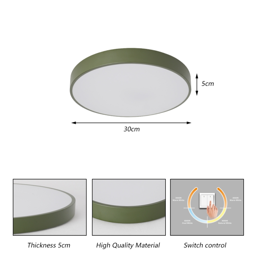 Brilagi - LED griestu lampa POOL LED/36W/230V 3000/4000/6000K Ø 30 cm zaļa