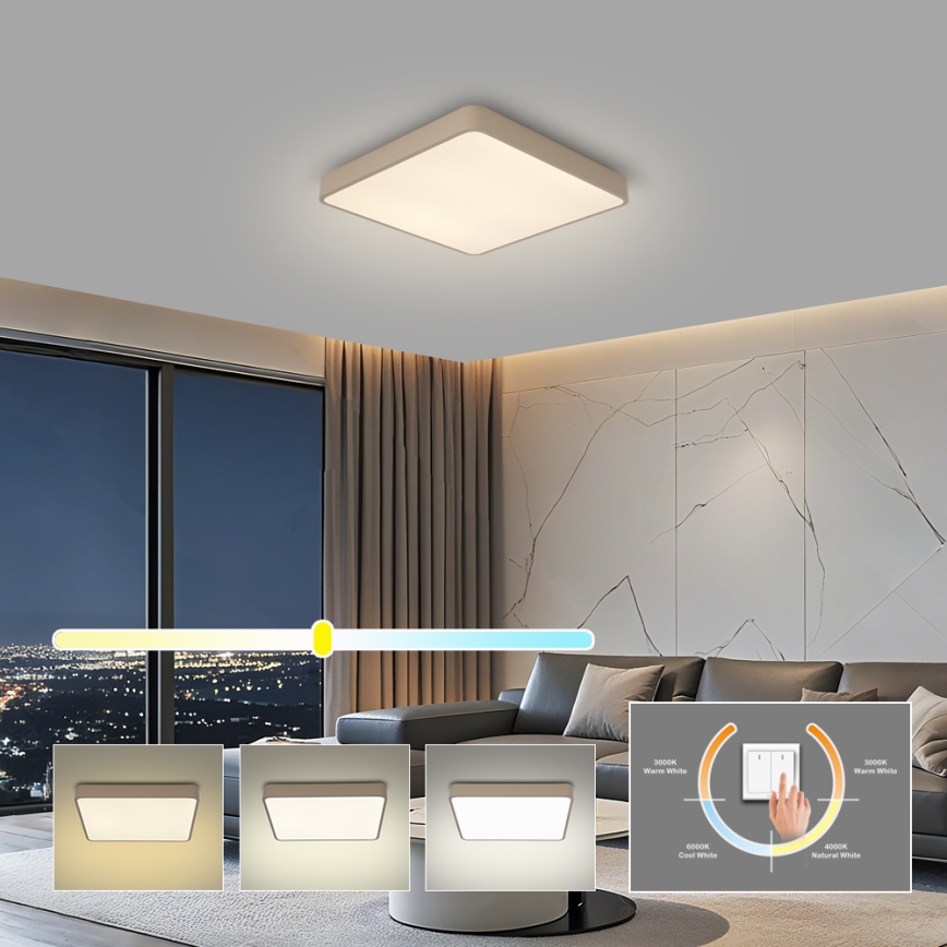 Brilagi - LED griestu lampa POOL LED/36W/230V 3000/4000/6000K 40x40 cm bēša