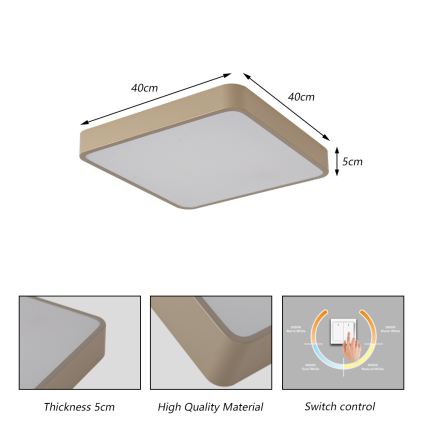 Brilagi - LED griestu lampa POOL LED/36W/230V 3000/4000/6000K 40x40 cm bēša