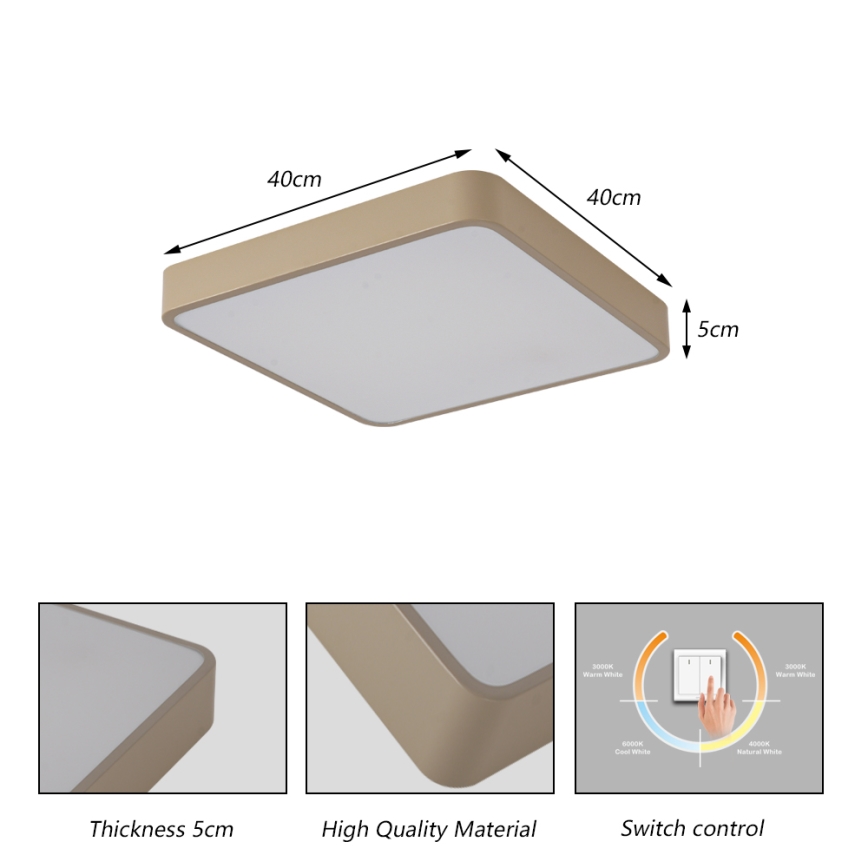 Brilagi - LED griestu lampa POOL LED/36W/230V 3000/4000/6000K 40x40 cm bēša