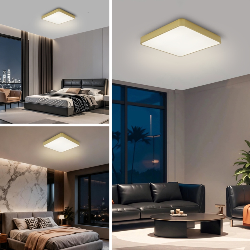 Brilagi - LED griestu lampa POOL LED/36W/230V 3000/4000/6000K 40x40 cm zelta krāsā