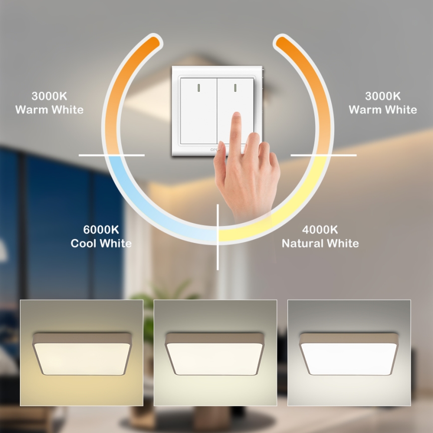 Brilagi - LED griestu lampa POOL LED/36W/230V 3000/4500/6000K 40x40 cm bēša