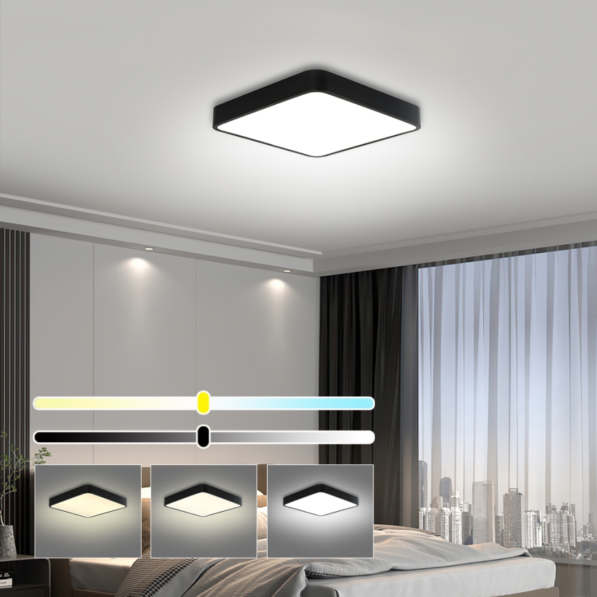 Brilagi - LED Griestu lampa  POOL LED/36W/230V 3000/4500/6000K 40x40 cm melna