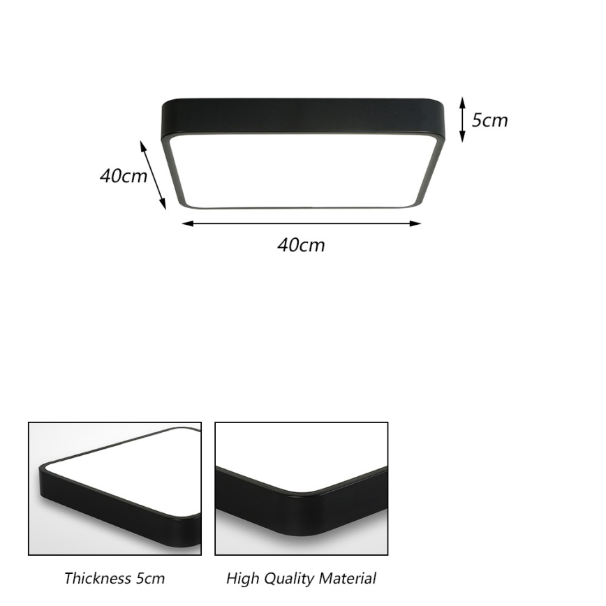 Brilagi - LED Griestu lampa  POOL LED/36W/230V 3000/4500/6000K 40x40 cm melna