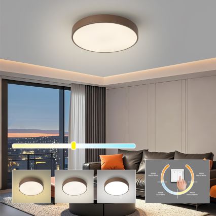 Brilagi - LED griestu gaismeklis POOL LED/48W/230V 3000/4000/6000K Ø 40 cm brūns